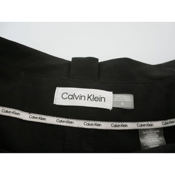 Calvin Klein Women's Tie Waist Mid Rise Pants Black 6 - Picture 11 of 12